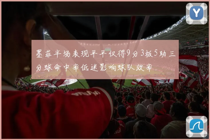墨菲半场表现平平仅得9分3板5助三分球命中率低迷影响球队效率